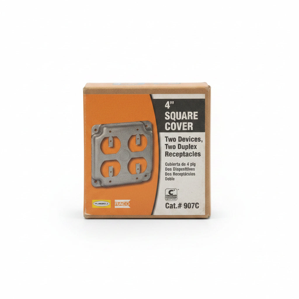 Cubierta Metálica Hubbell Raco 907C para Caja Eléctrica 4"
