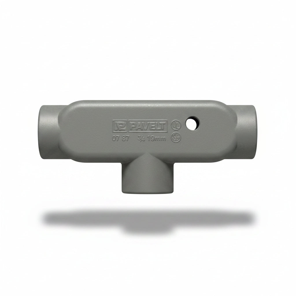Condulet Tipo T RAWELT OT 87 de 3/4" para Tubería Conduit