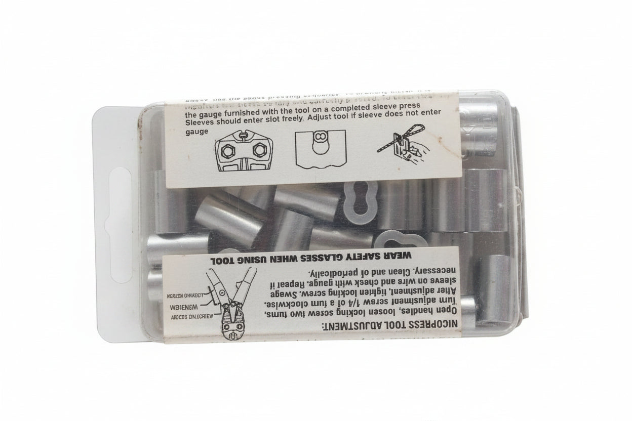 Mangas Ovaladas de Compresión Nicopress 170M para Cable de Acero 1/4" (Paquete con 25 Piezas)