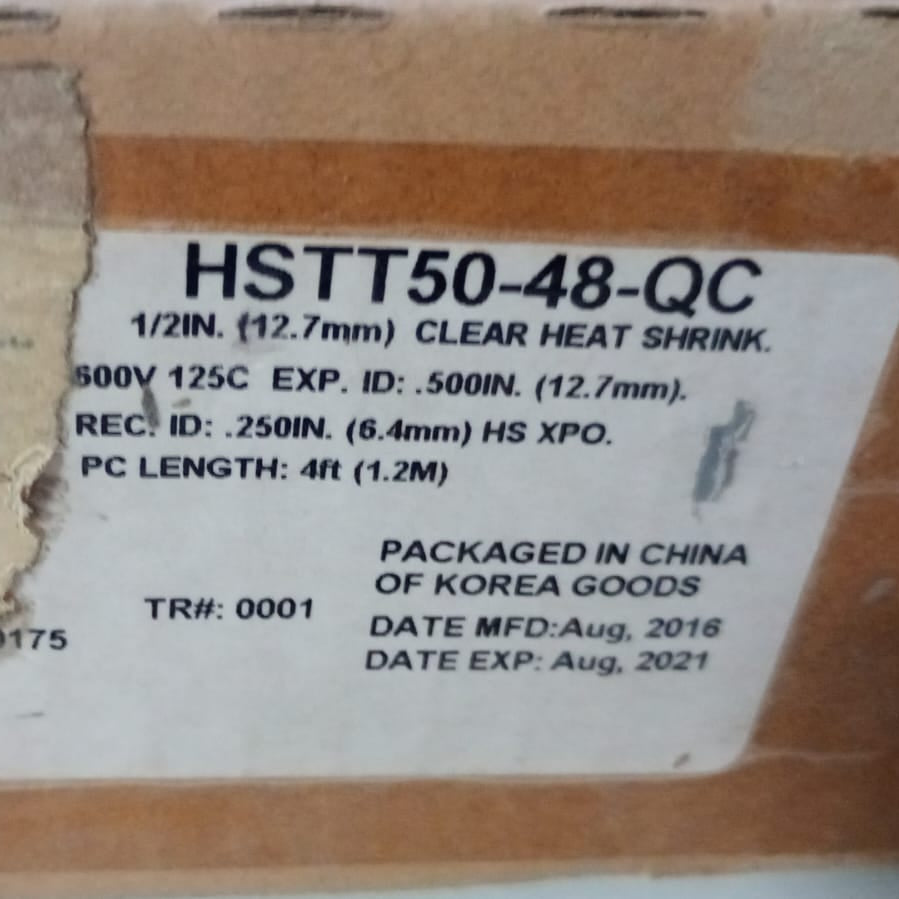 Tubo Termoencogible Transparente 1/2" PANDUIT HSTT50-48-QC