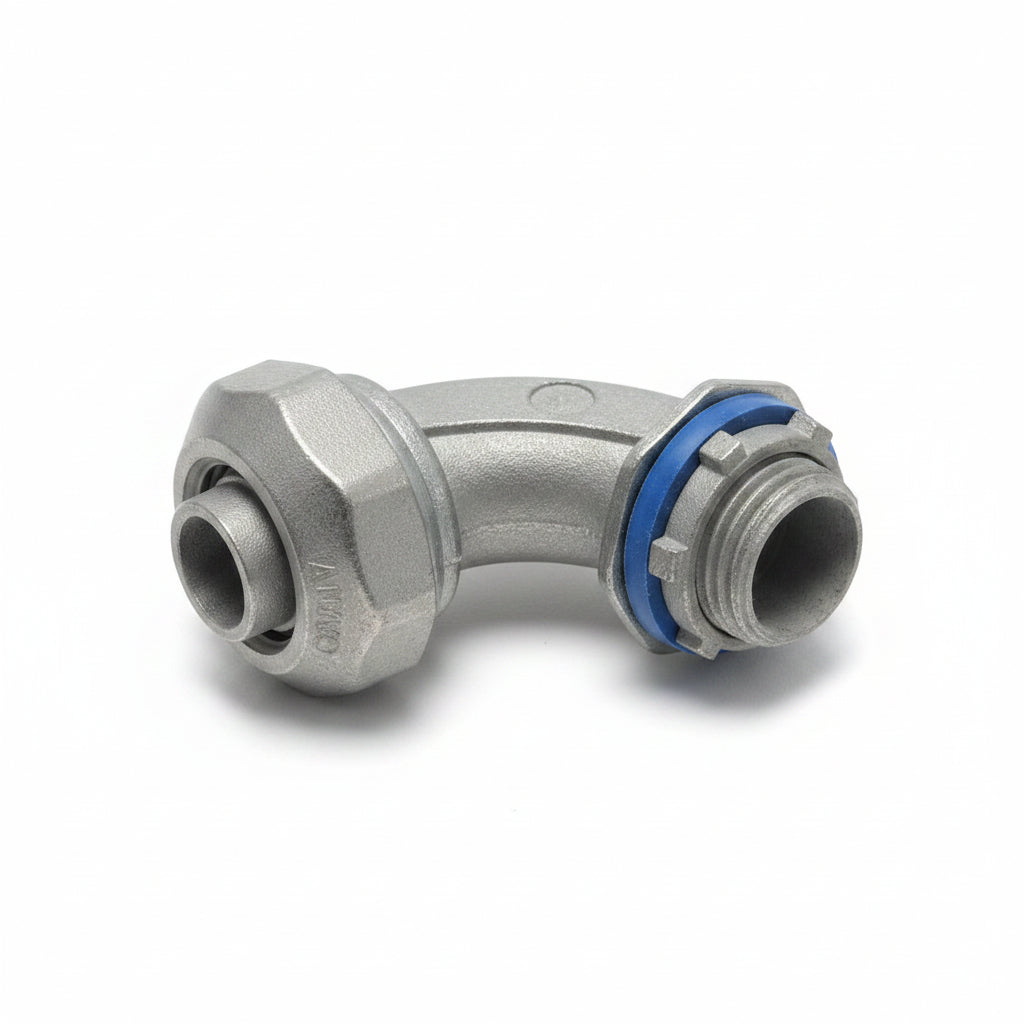 Conector Curvo 90° Liquid-Tight 1/2" Hermético para Conduit