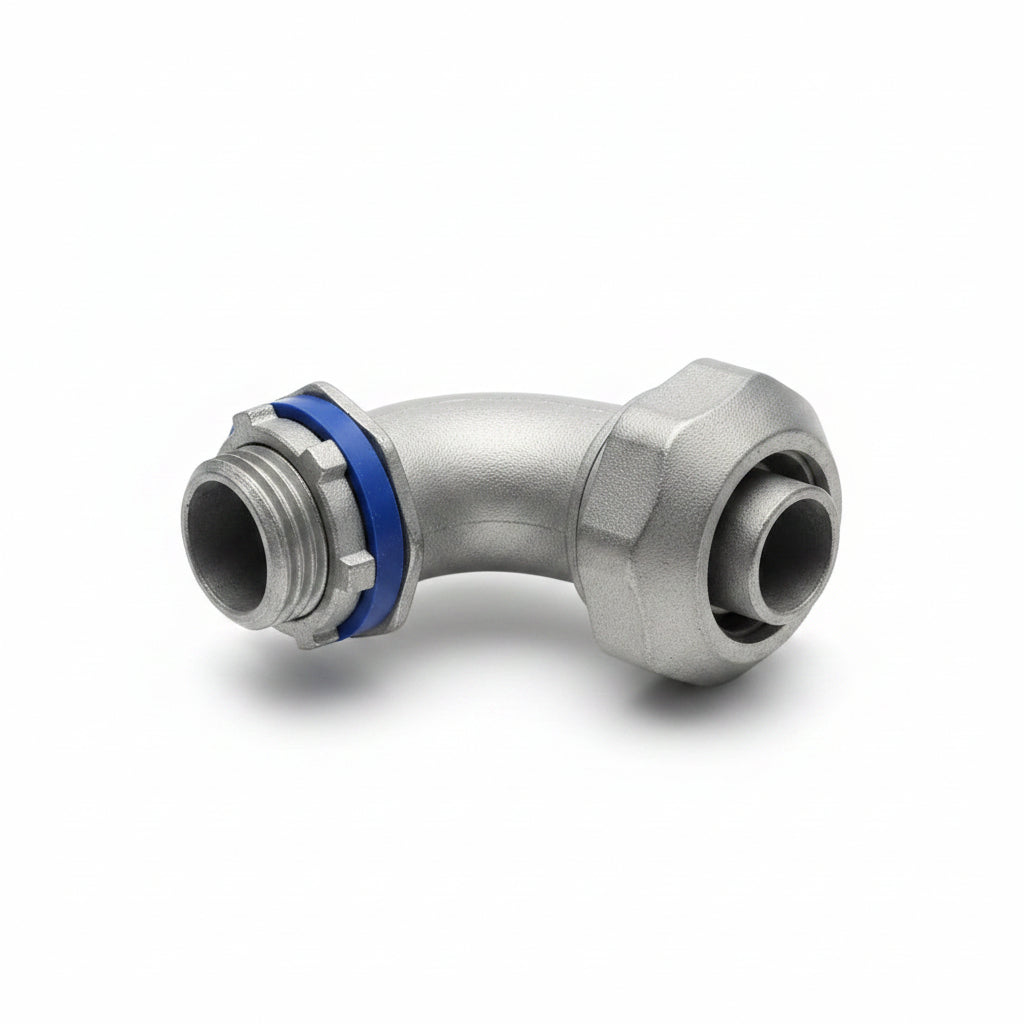 Conector Curvo 90° Liquid-Tight 1/2" Hermético para Conduit
