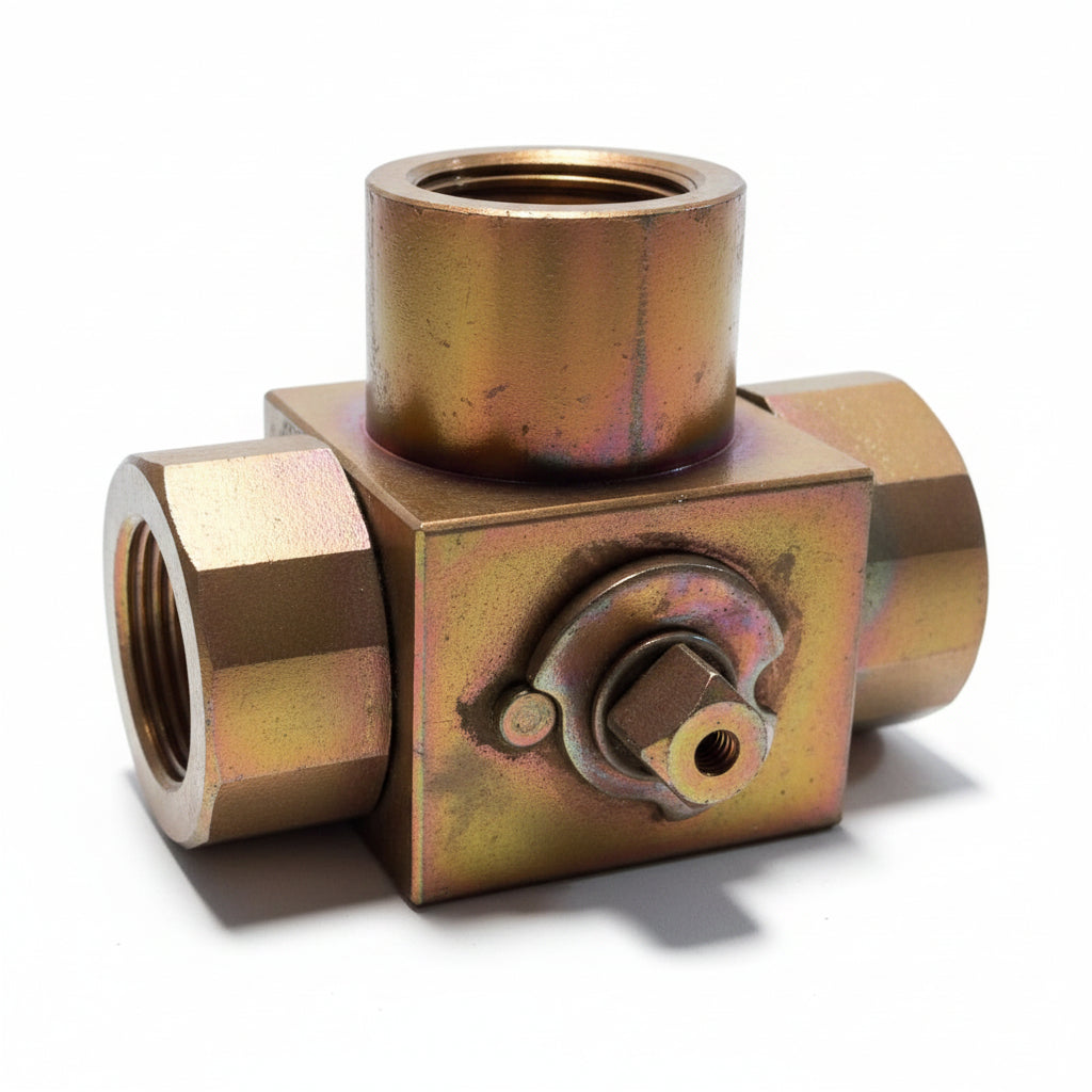 Válvula de Bola 3 Vías Tipo T Industrial NPT