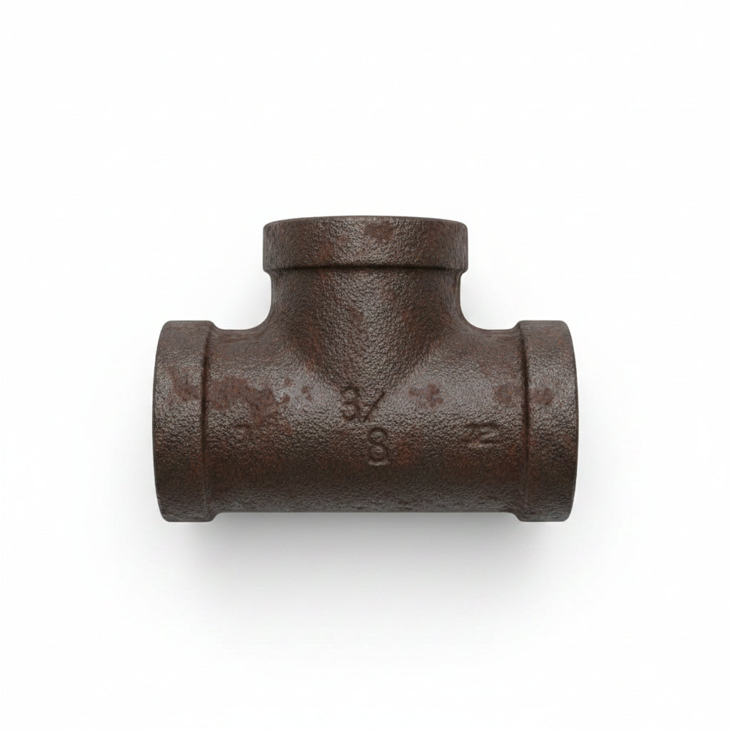 Tee de Hierro Negro 1/2" NPT Conexión en T